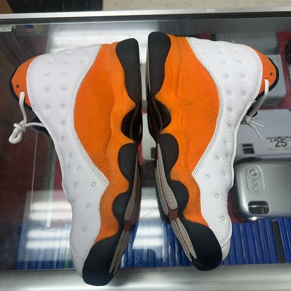Jordan Athletic Shoes White and Orange Nike Air Jordan Retro 13 Star Fish Sz 14 - Picture 2 of 7